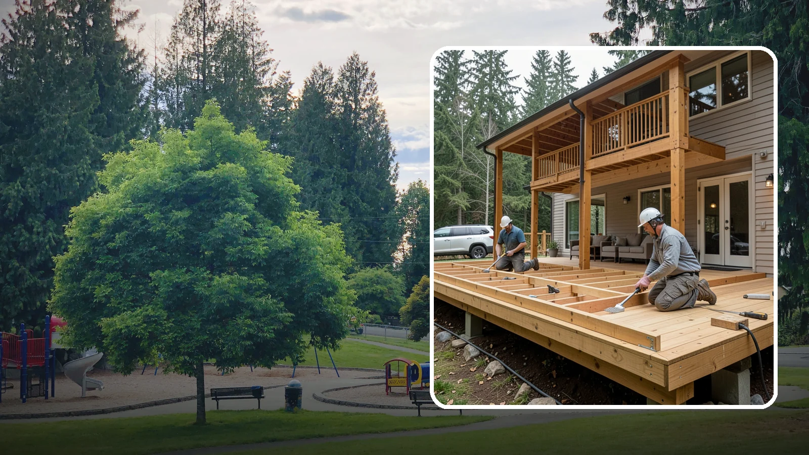 Cedar Deck Installation in Bonney Lake, Pierce County, WA - Naturally rot-resistant cedar decking that brings classic Pacific Northwest warmth to your outdoor space.