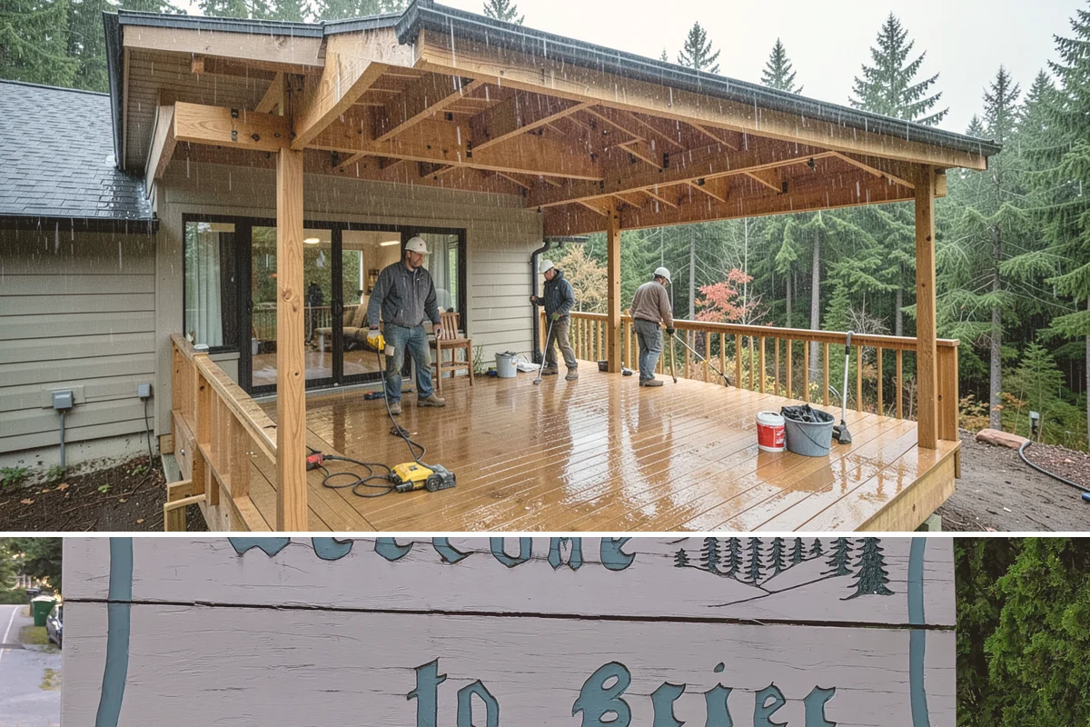 Cedar Deck Installation in Brier, Snohomish County, WA - Dry summer weeks are ideal for installing and sealing cedar so the wood cures properly before fall rains return.
