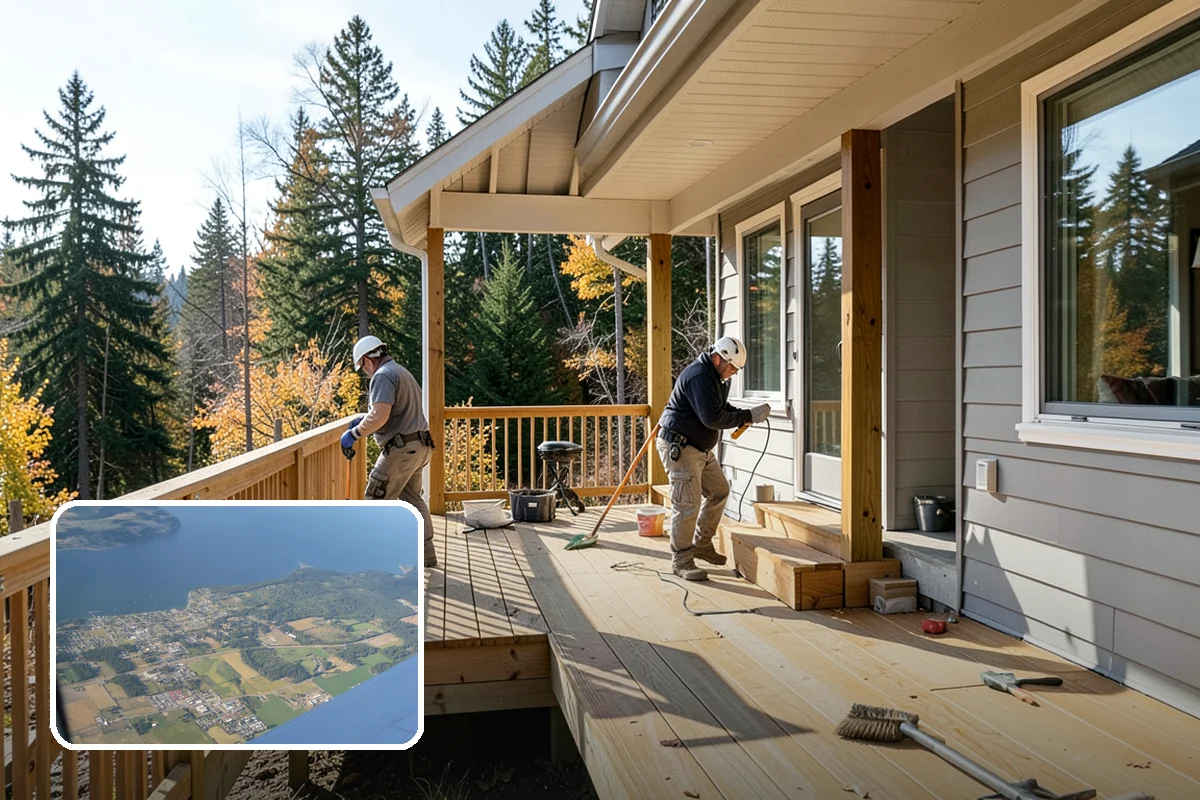 Cedar Deck Installation in Coupeville, Island County, WA - Naturally resists rot and insects thanks to cedar's oils