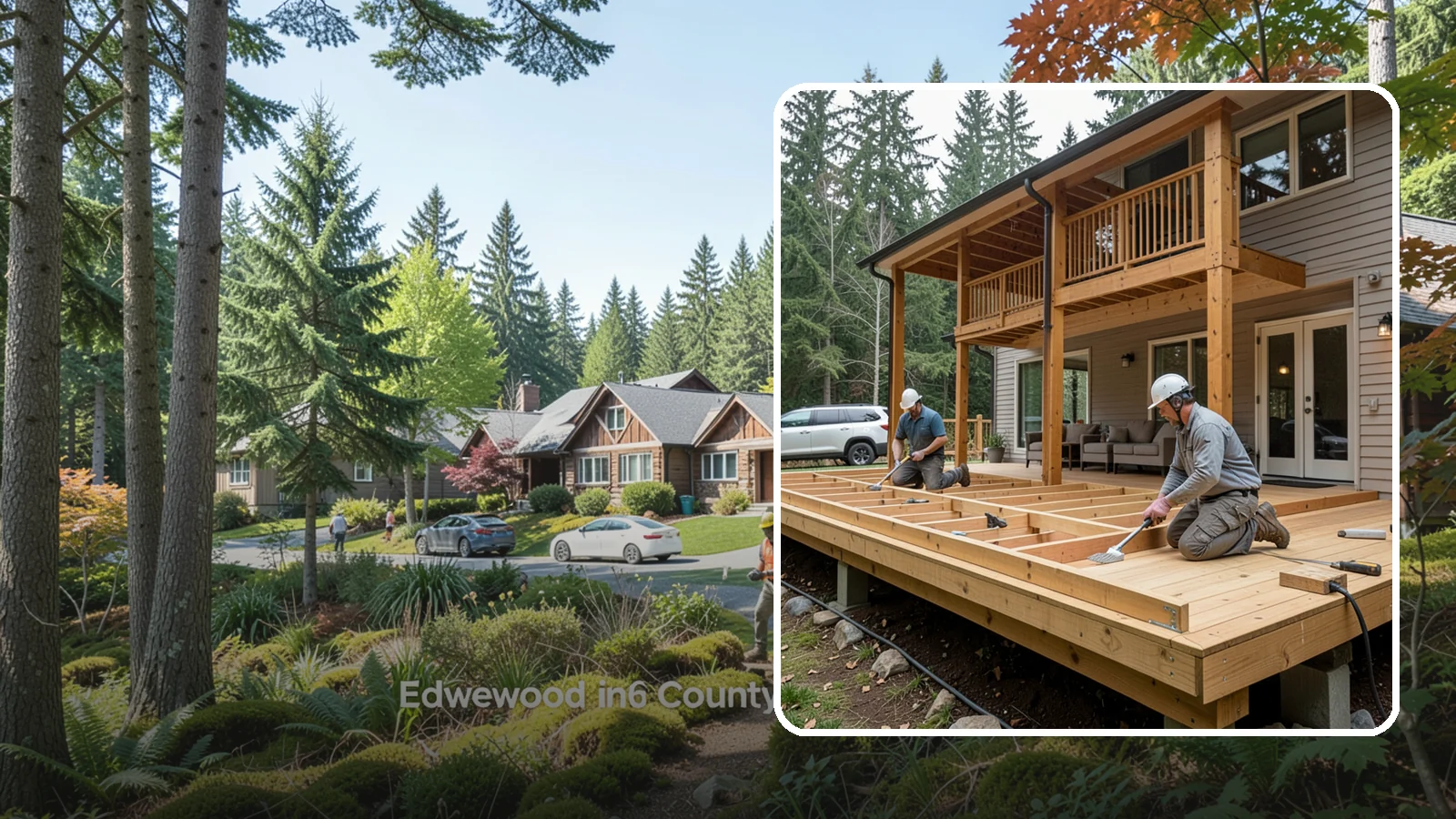 Cedar Deck Installation in Edgewood, Pierce County, WA - Naturally rot-resistant cedar decking that brings classic Pacific Northwest warmth to your outdoor space.