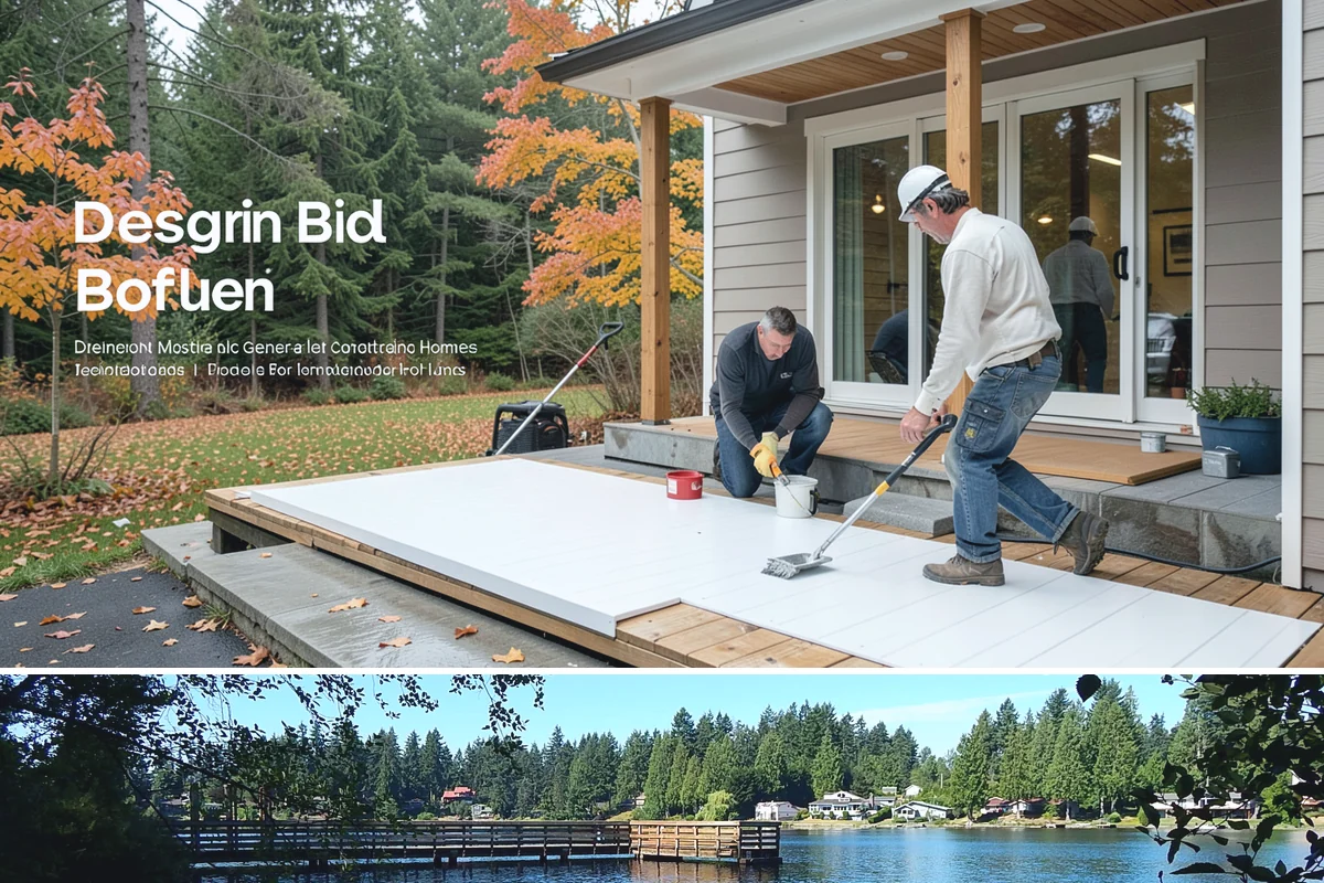 Cedar Deck Installation in Federal Way, King County, WA - Dry summer weeks are ideal for installing and sealing cedar so the wood cures properly before fall rains return.