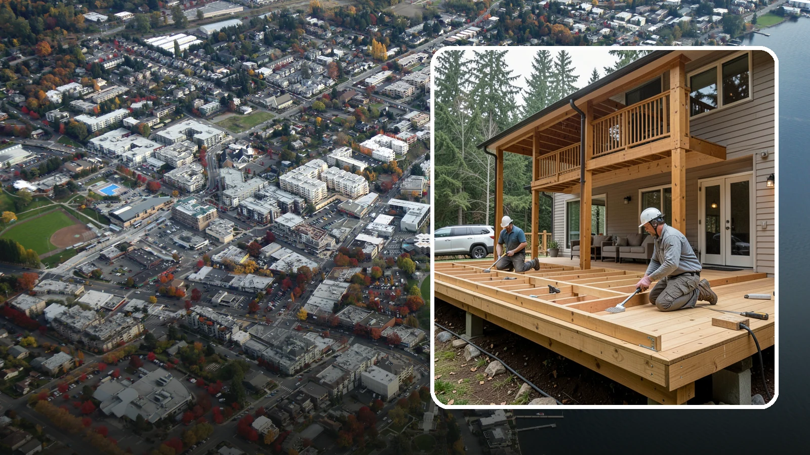 Cedar Deck Installation in Kirkland, King County, WA - Naturally rot-resistant cedar decking that brings classic Pacific Northwest warmth to your outdoor space.