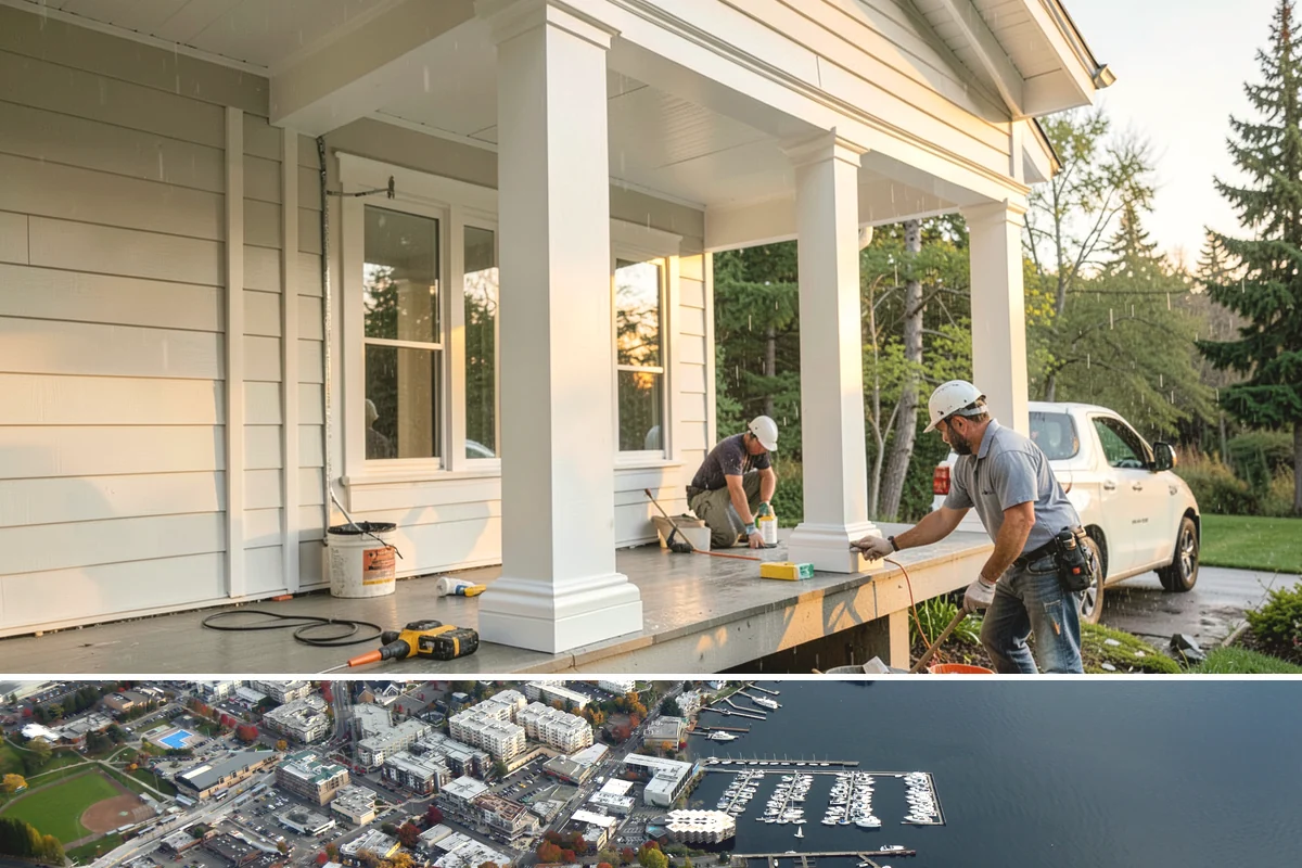 Cedar Deck Installation in Kirkland, King County, WA - Dry summer weeks are ideal for installing and sealing cedar so the wood cures properly before fall rains return.