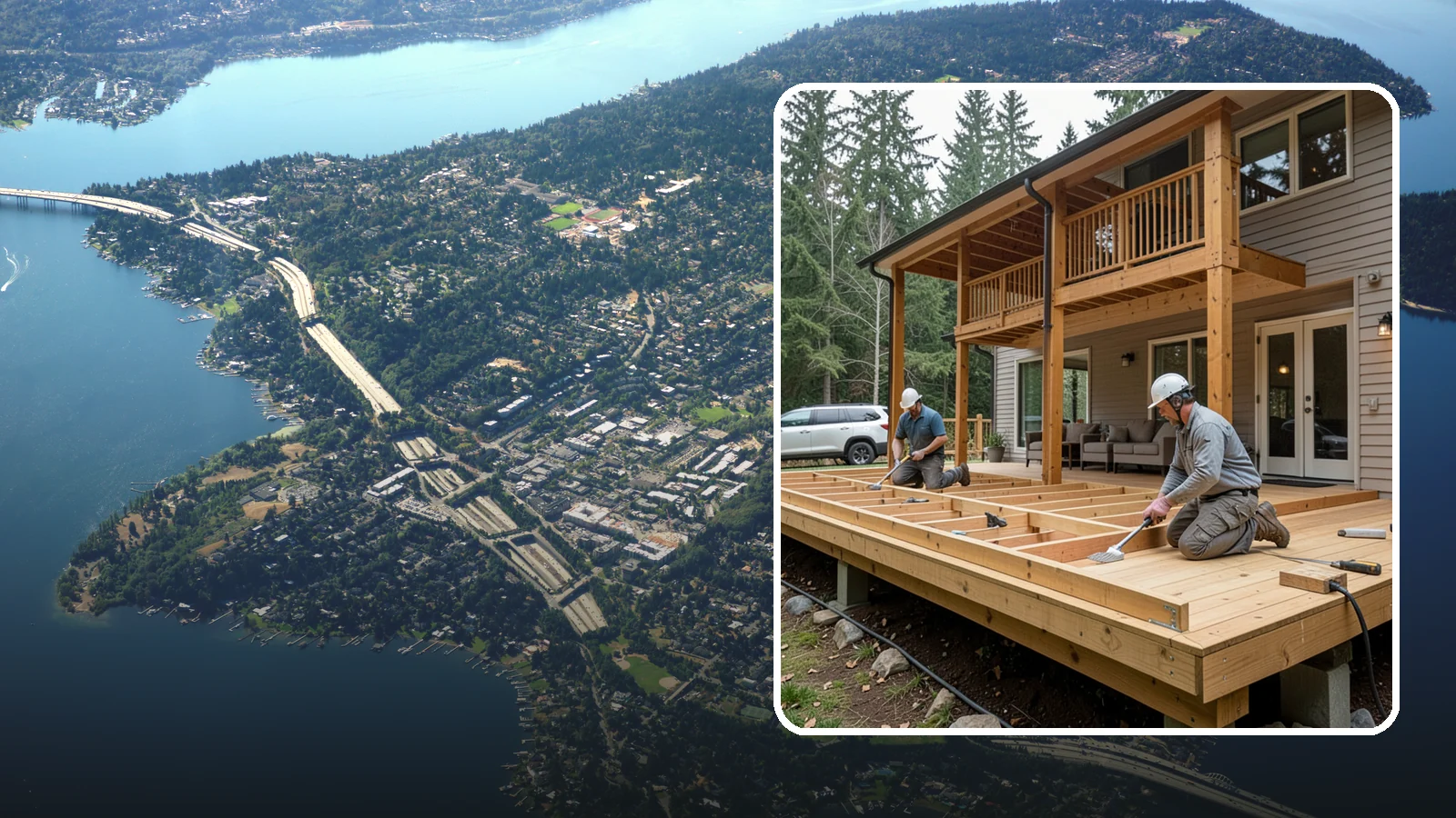 Cedar Deck Installation in Mercer Island, King County, WA - Naturally rot-resistant cedar decking that brings classic Pacific Northwest warmth to your outdoor space.