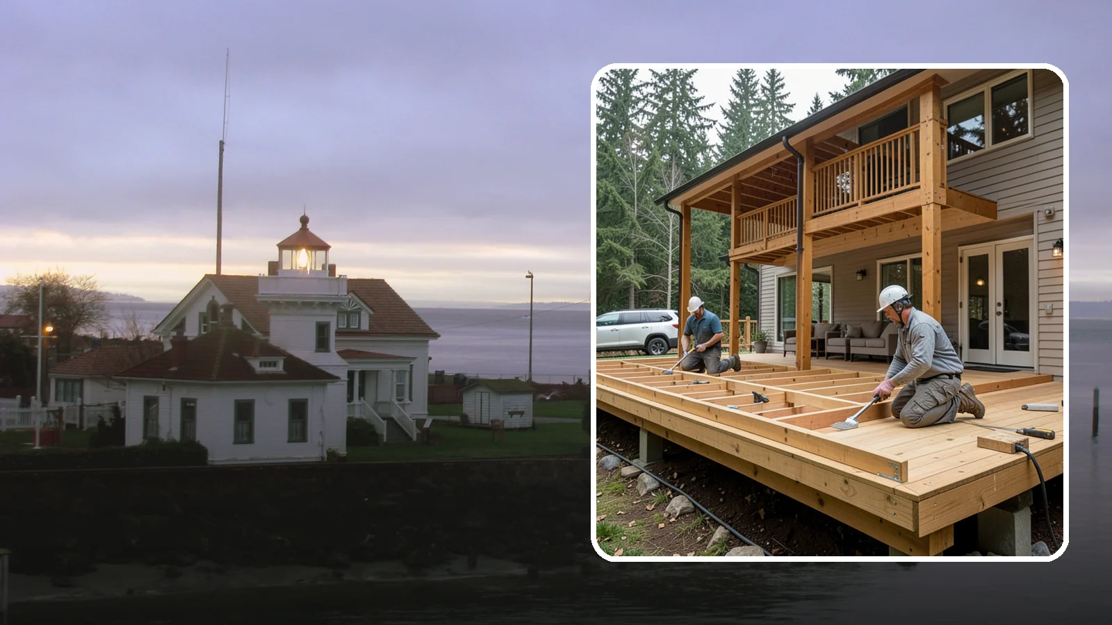 Cedar Deck Installation in Mukilteo, Snohomish County, WA - Naturally rot-resistant cedar decking that brings classic Pacific Northwest warmth to your outdoor space.
