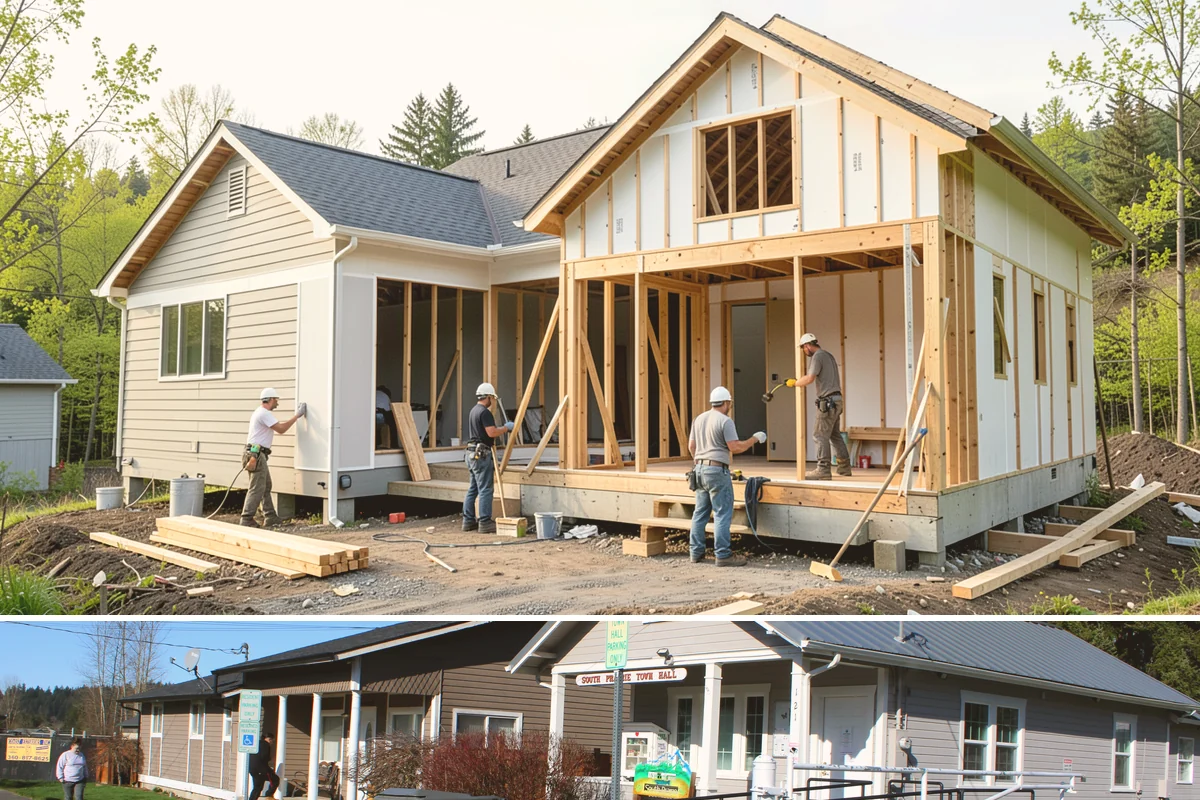 Cedar Deck Installation in South Prairie, Pierce County, WA - Dry summer weeks are ideal for installing and sealing cedar so the wood cures properly before fall rains return.