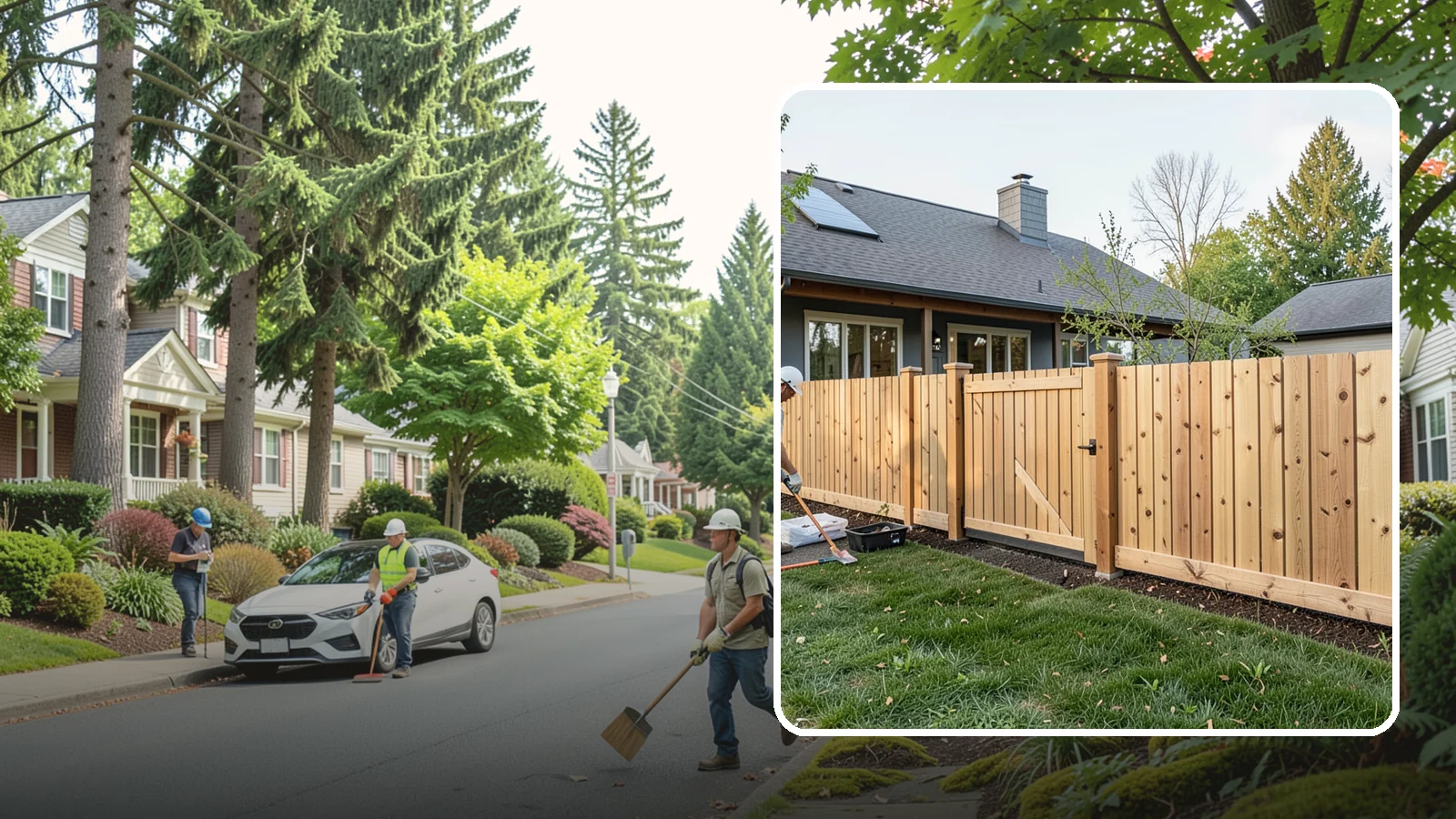 Cedar Fence Installation in Beaux Arts Village, King County, WA - A premium cedar fence prized for its natural rot resistance and rich Northwest character.