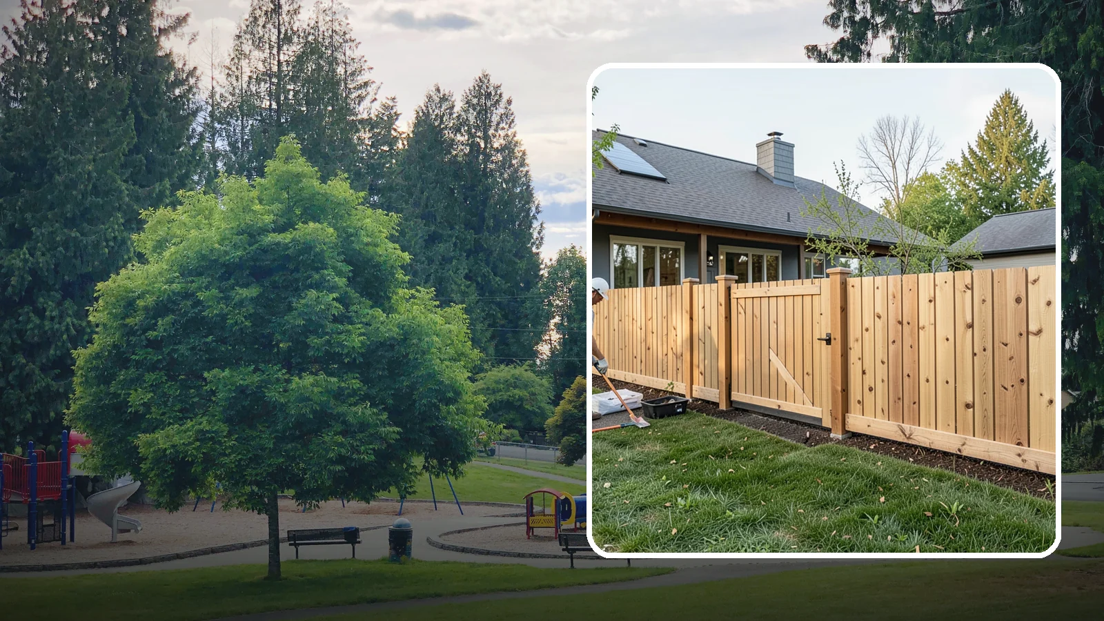 Cedar Fence Installation in Bonney Lake, Pierce County, WA - A premium cedar fence prized for its natural rot resistance and rich Northwest character.
