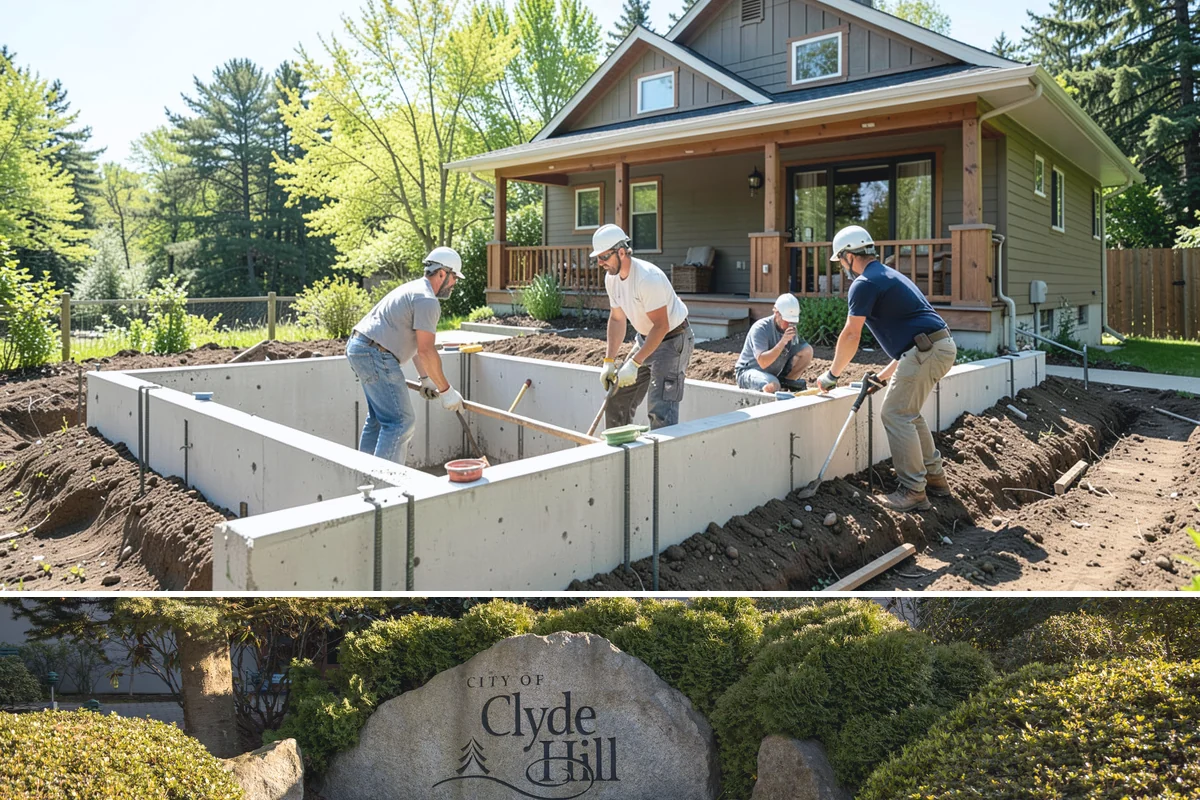 Cedar Fence Installation in Clyde Hill, King County, WA - Build in summer so footings set and any sealant cures before the rains begin.