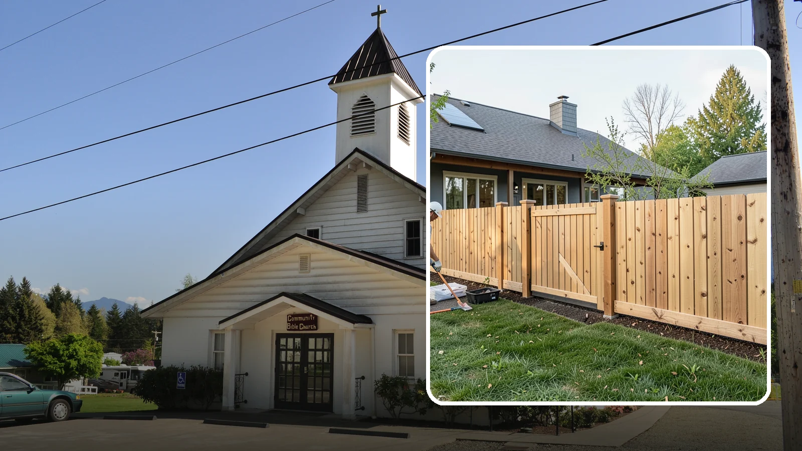 Cedar Fence Installation in Concrete, Skagit County, WA - A premium cedar fence prized for its natural rot resistance and rich Northwest character.