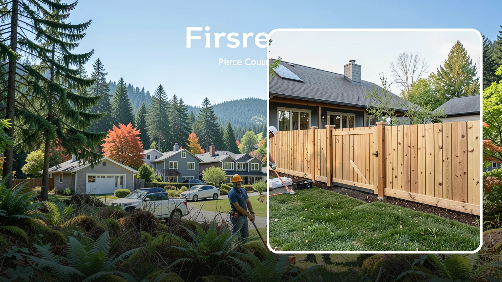 Cedar Fence Installation in Fircrest, Pierce County, WA - A premium cedar fence prized for its natural rot resistance and rich Northwest character.