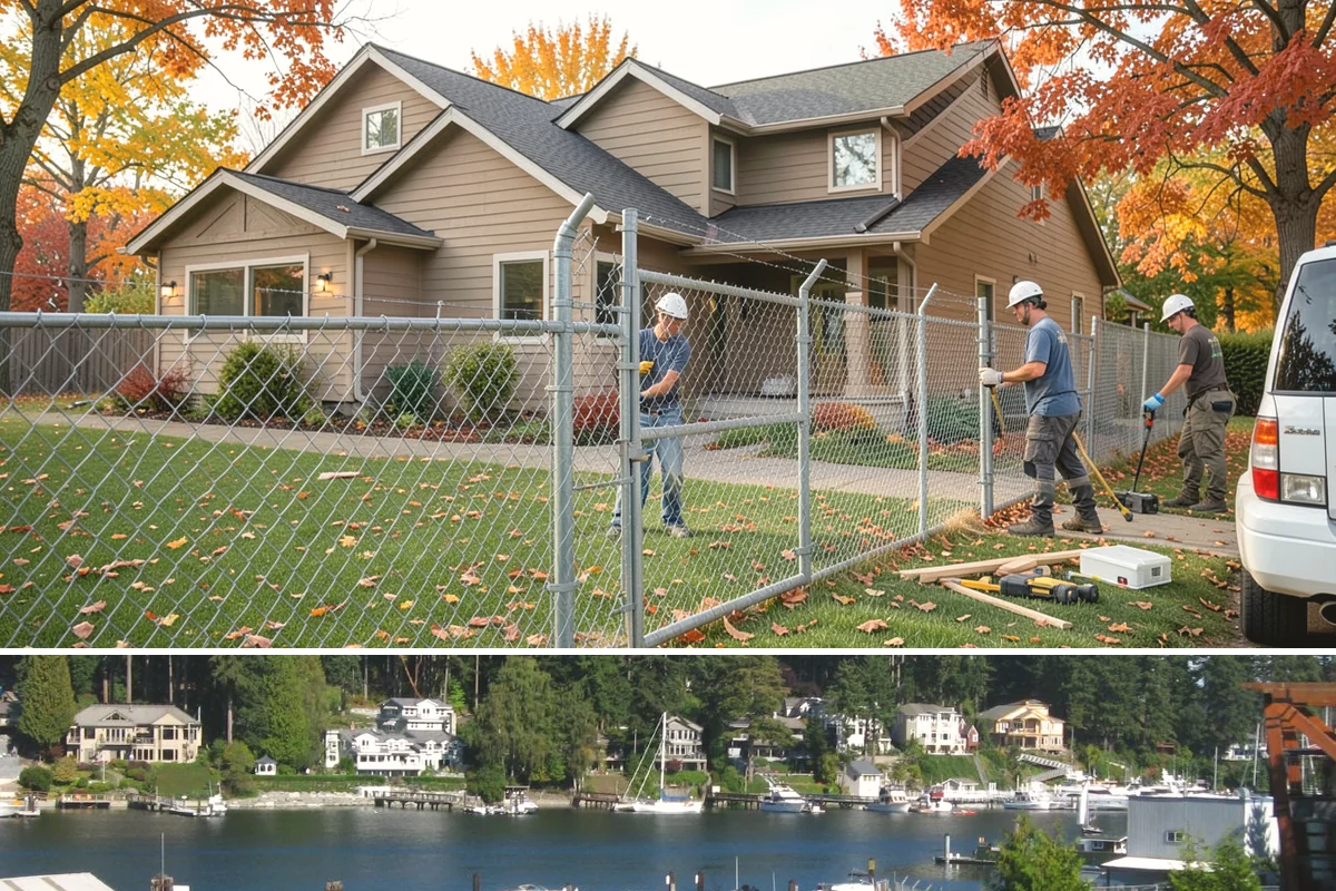 Cedar Fence Installation in Gig Harbor, Pierce County, WA - Build in summer so footings set and any sealant cures before the rains begin.
