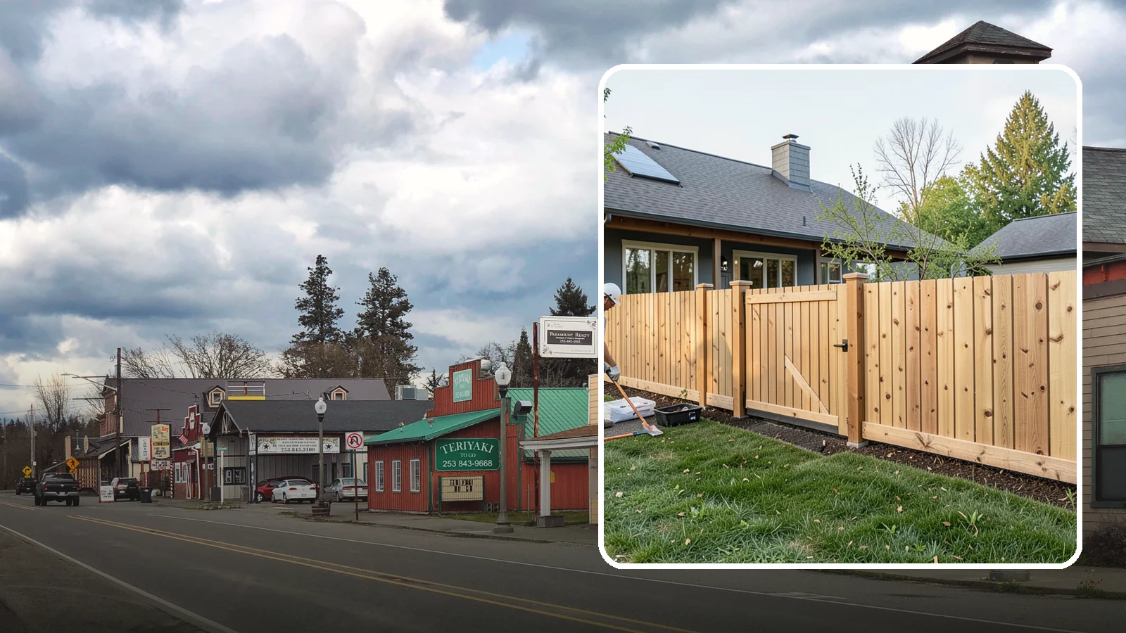 Cedar Fence Installation in Roy, Pierce County, WA - A premium cedar fence prized for its natural rot resistance and rich Northwest character.