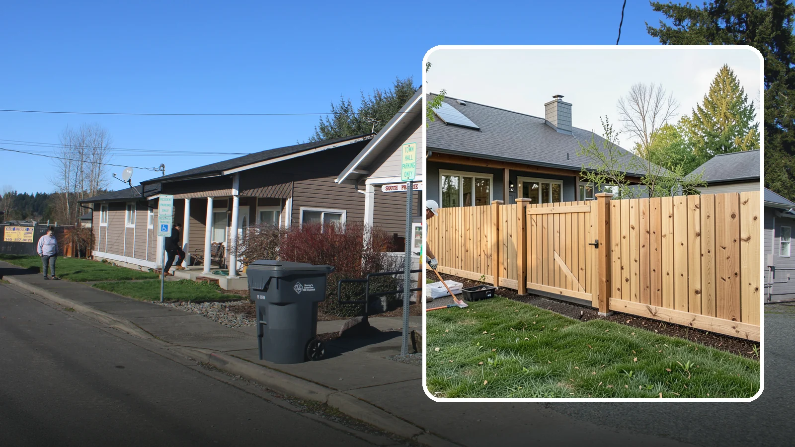 Cedar Fence Installation in South Prairie, Pierce County, WA - A premium cedar fence prized for its natural rot resistance and rich Northwest character.