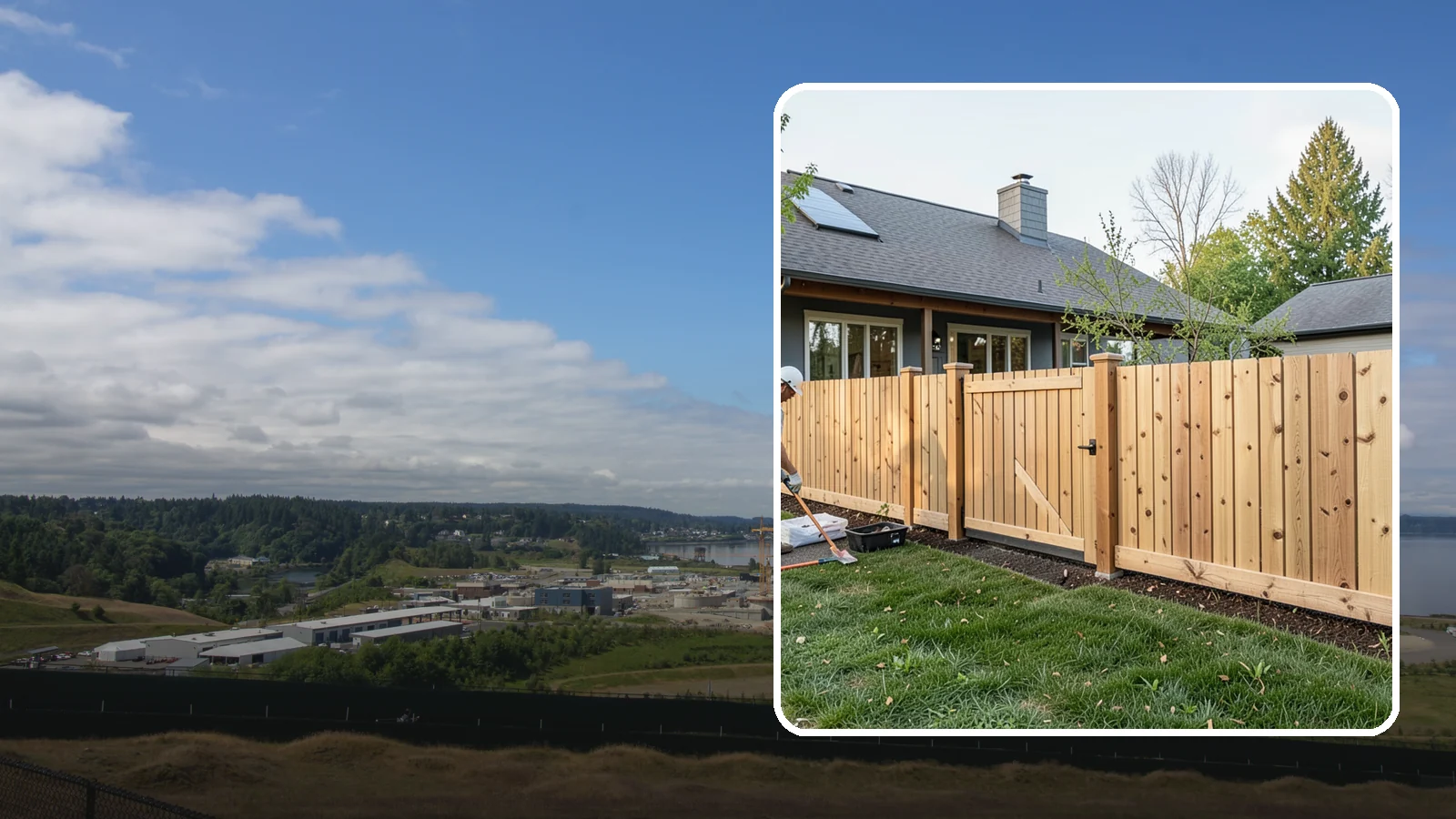 Cedar Fence Installation in University Place, Pierce County, WA - A premium cedar fence prized for its natural rot resistance and rich Northwest character.