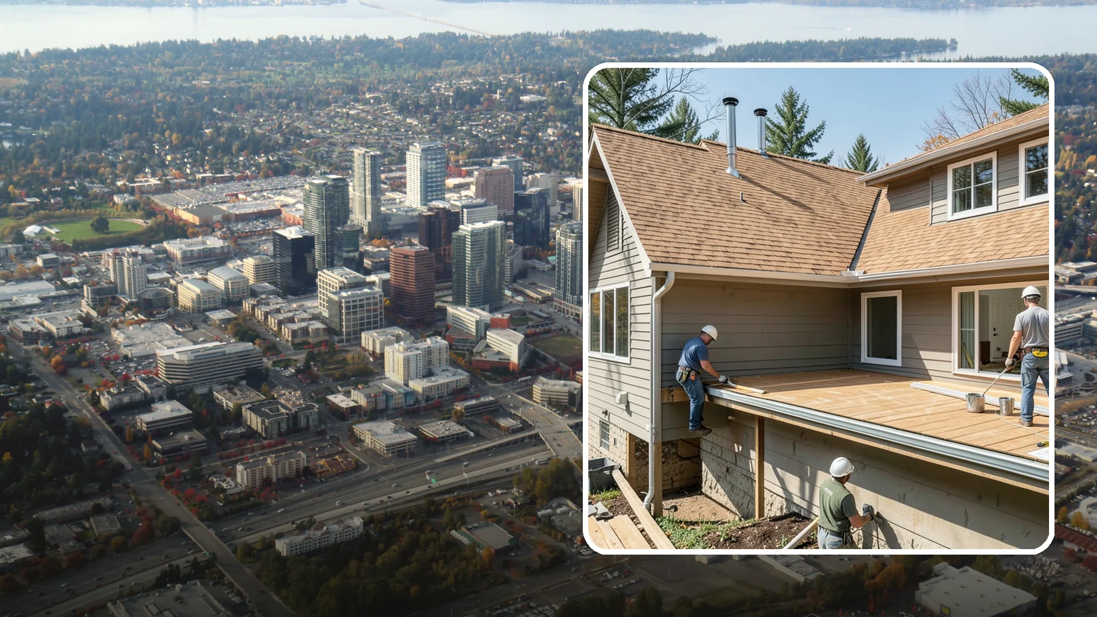 Cedar Roof Installation in Bellevue, King County, WA - A classic cedar shake or shingle roof that brings natural beauty and proven Northwest durability.