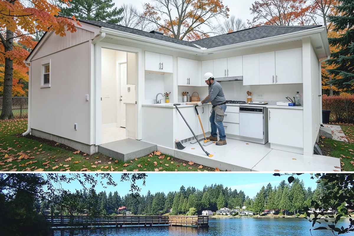 Cedar Roof Installation in Federal Way, King County, WA - Summer installation lets the cedar and underlayment stay dry during the roofing process.