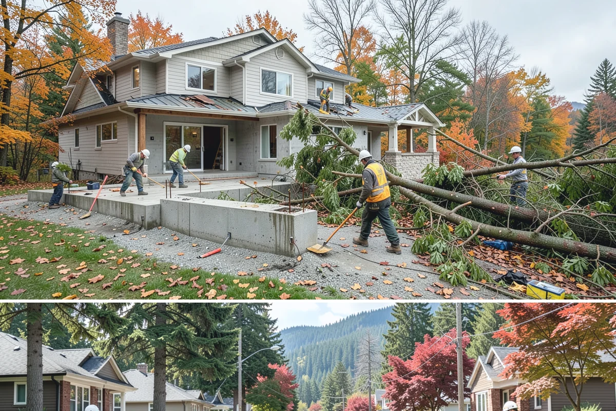 Cedar Roof Installation in Hunts Point, King County, WA - Summer installation lets the cedar and underlayment stay dry during the roofing process.