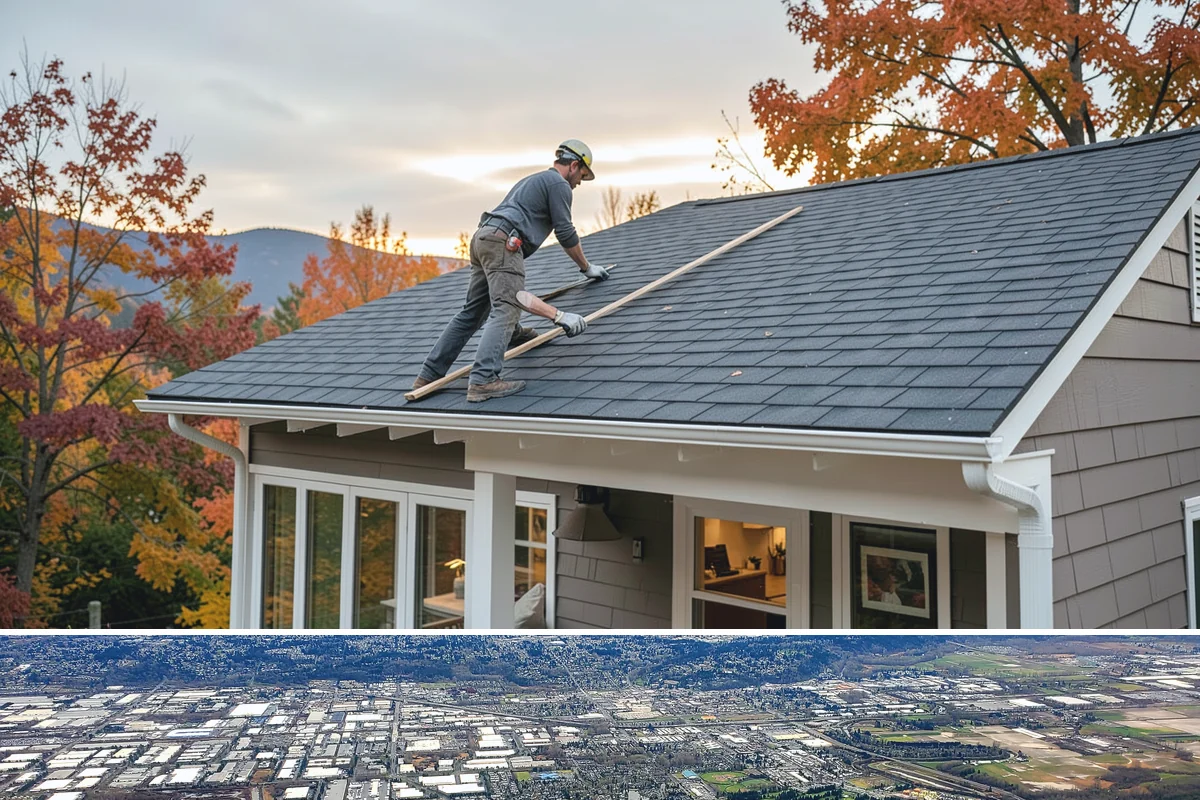 Cedar Roof Installation in Kent, King County, WA - Summer installation lets the cedar and underlayment stay dry during the roofing process.