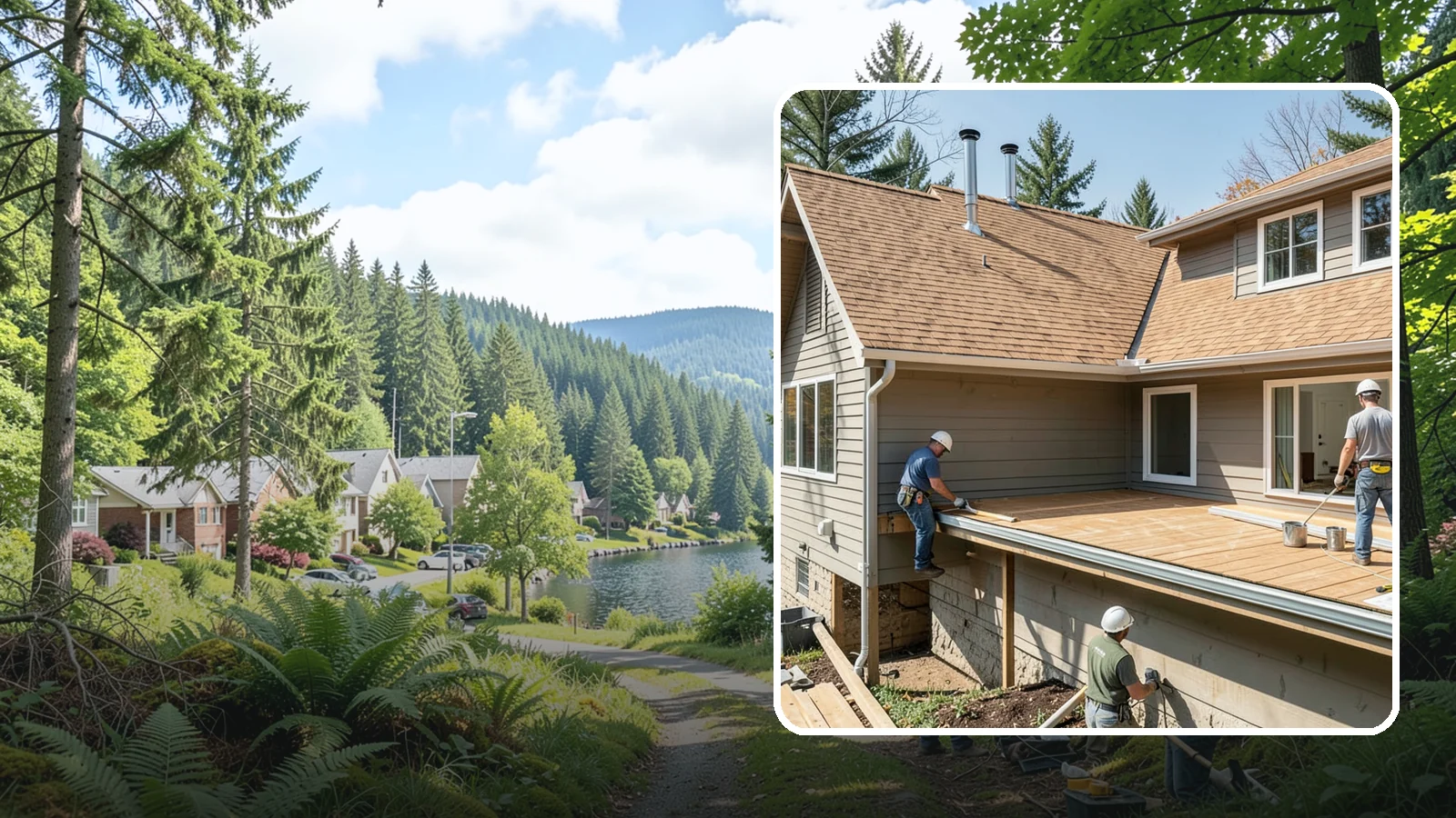 Cedar Roof Installation in Lake Forest Park, King County, WA - A classic cedar shake or shingle roof that brings natural beauty and proven Northwest durability.