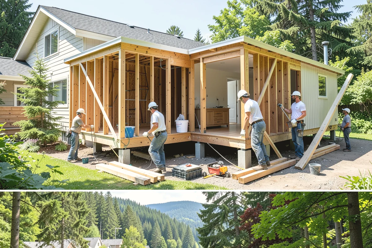 Cedar Roof Installation in Lake Forest Park, King County, WA - Summer installation lets the cedar and underlayment stay dry during the roofing process.