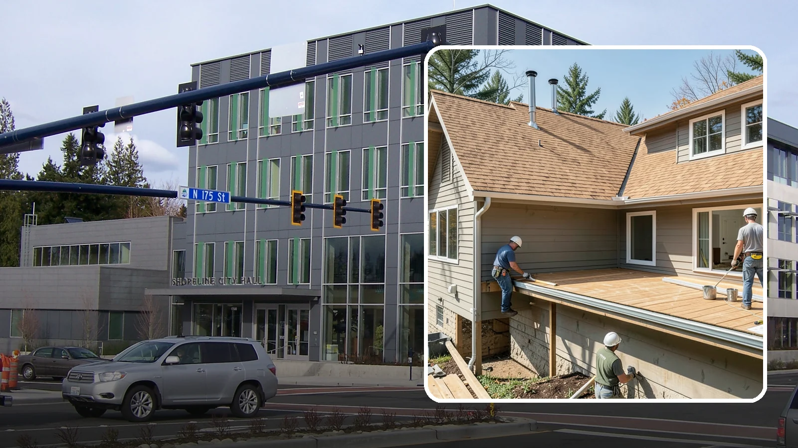 Cedar Roof Installation in Shoreline, King County, WA - A classic cedar shake or shingle roof that brings natural beauty and proven Northwest durability.
