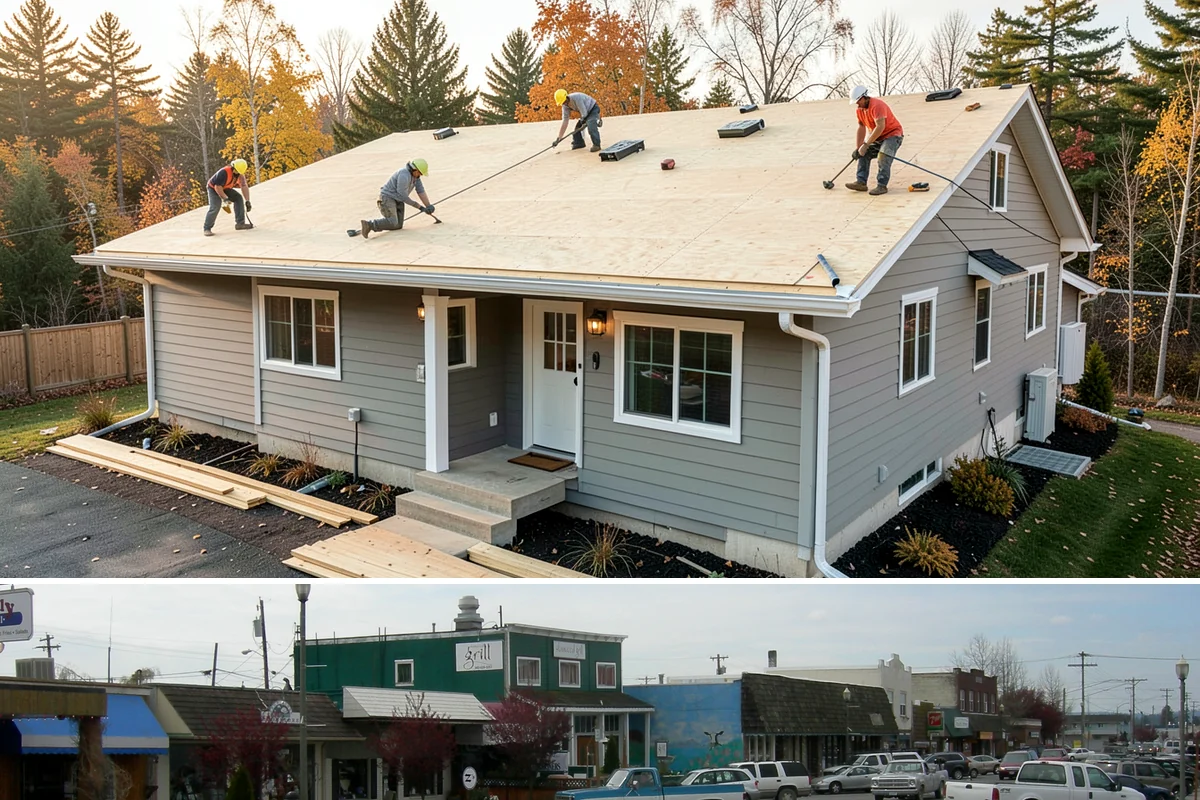Cedar Roof Installation in Stanwood, Snohomish County, WA - Summer installation lets the cedar and underlayment stay dry during the roofing process.
