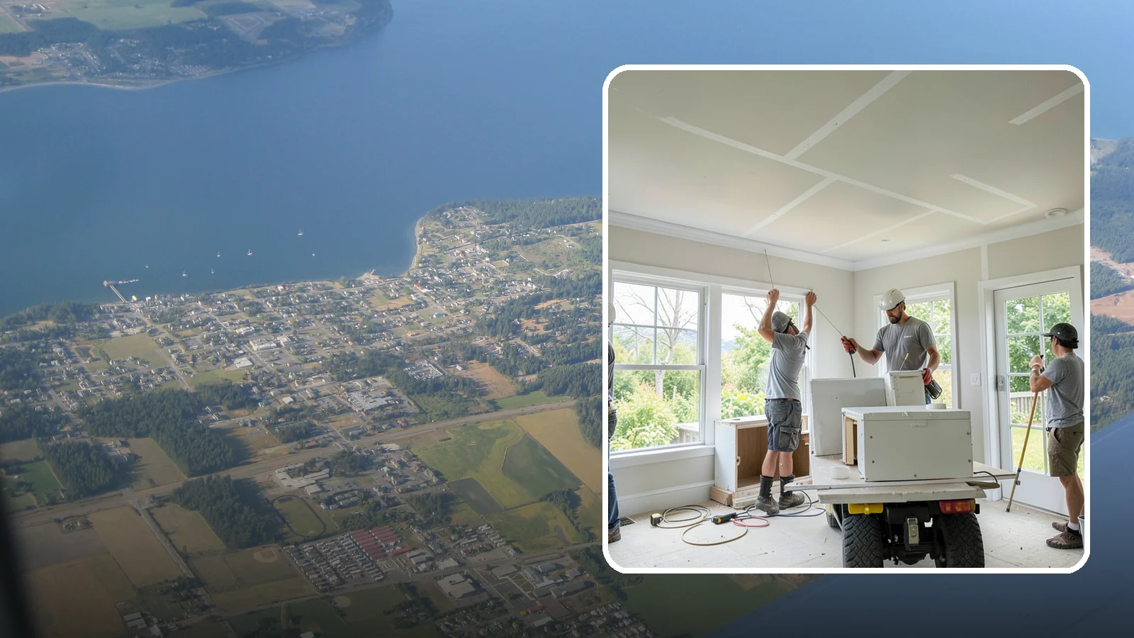 Ceiling Drywall Installation in Coupeville, Island County, WA - Ceiling drywall installation hangs and finishes overhead board for flat, solid ceilings.