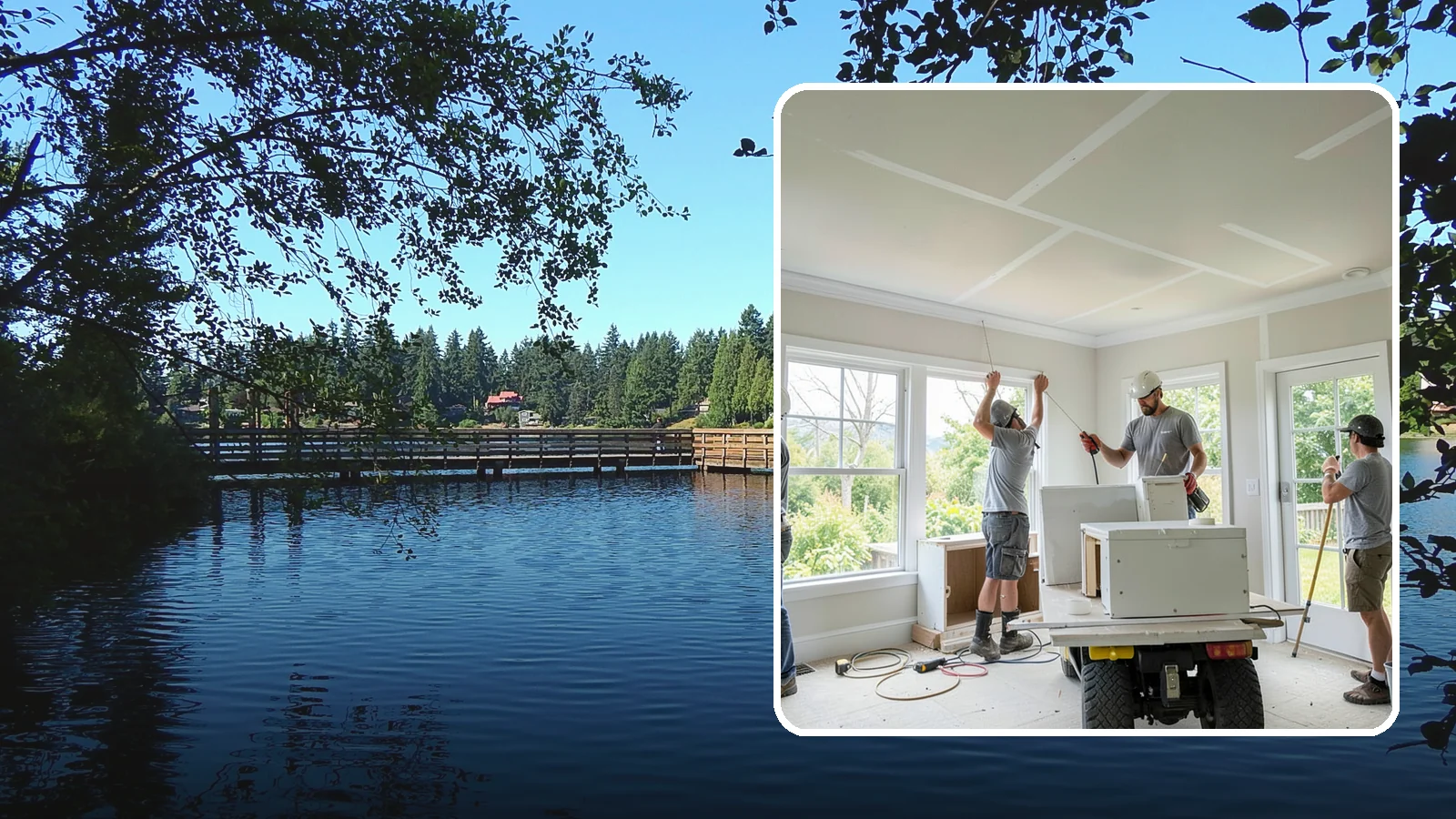 Ceiling Drywall Installation in Federal Way, King County, WA - Ceiling drywall installation hangs and finishes overhead board for flat, solid ceilings.