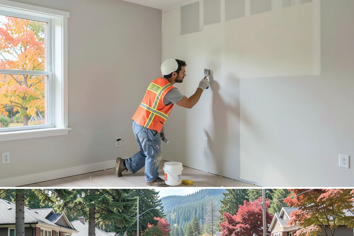 Ceiling Drywall Installation in Hunts Point, King County, WA - Ceiling drywall is indoor work suited to every season, including the rainy winter months.