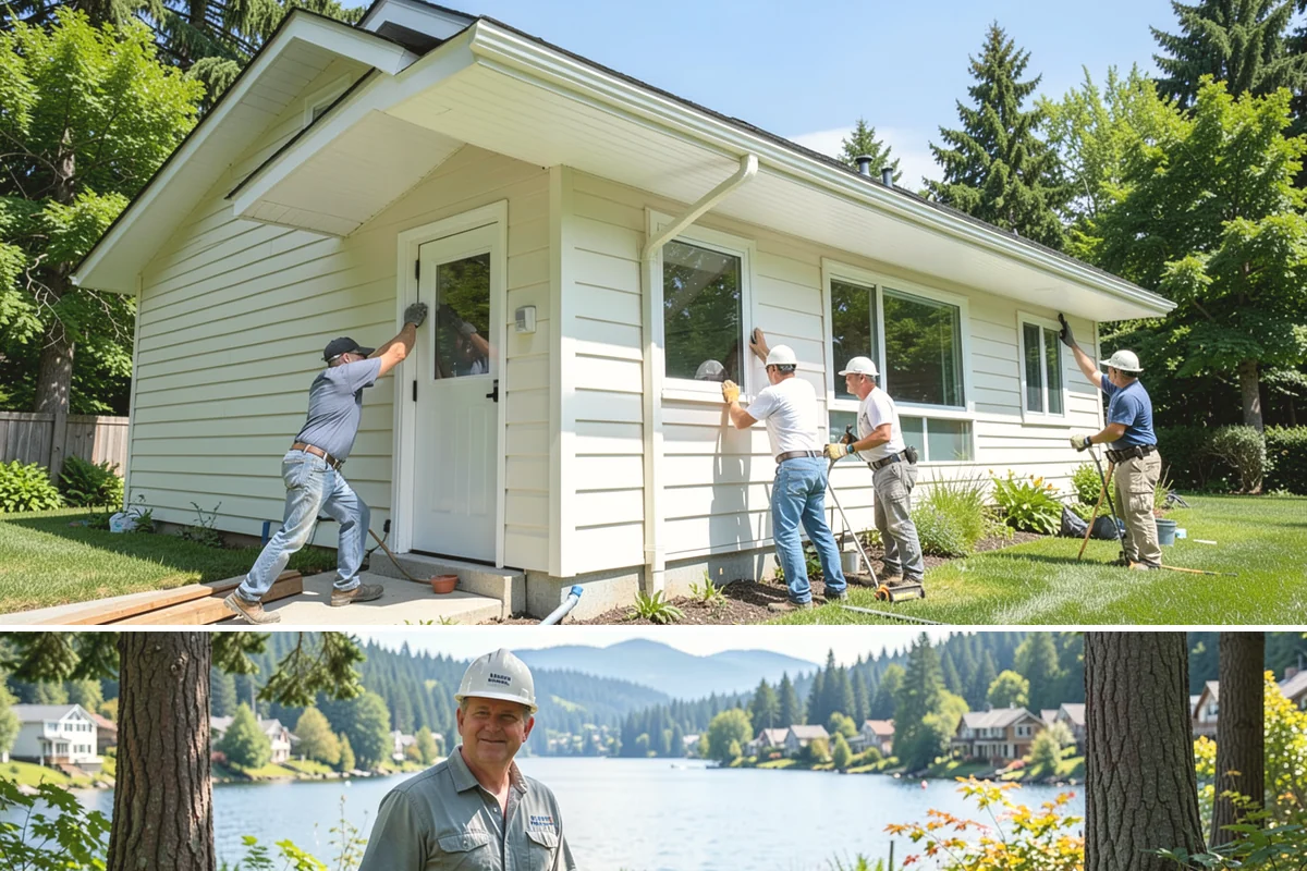 Ceiling Drywall Installation in Milton, King County, WA - Ceiling drywall is indoor work suited to every season, including the rainy winter months.