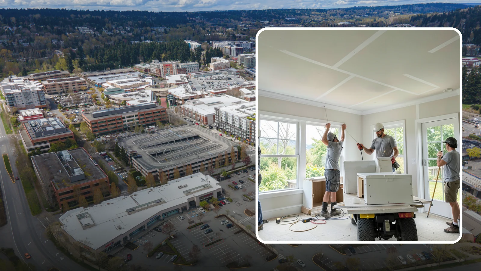 Ceiling Drywall Installation in Redmond, King County, WA - Ceiling drywall installation hangs and finishes overhead board for flat, solid ceilings.