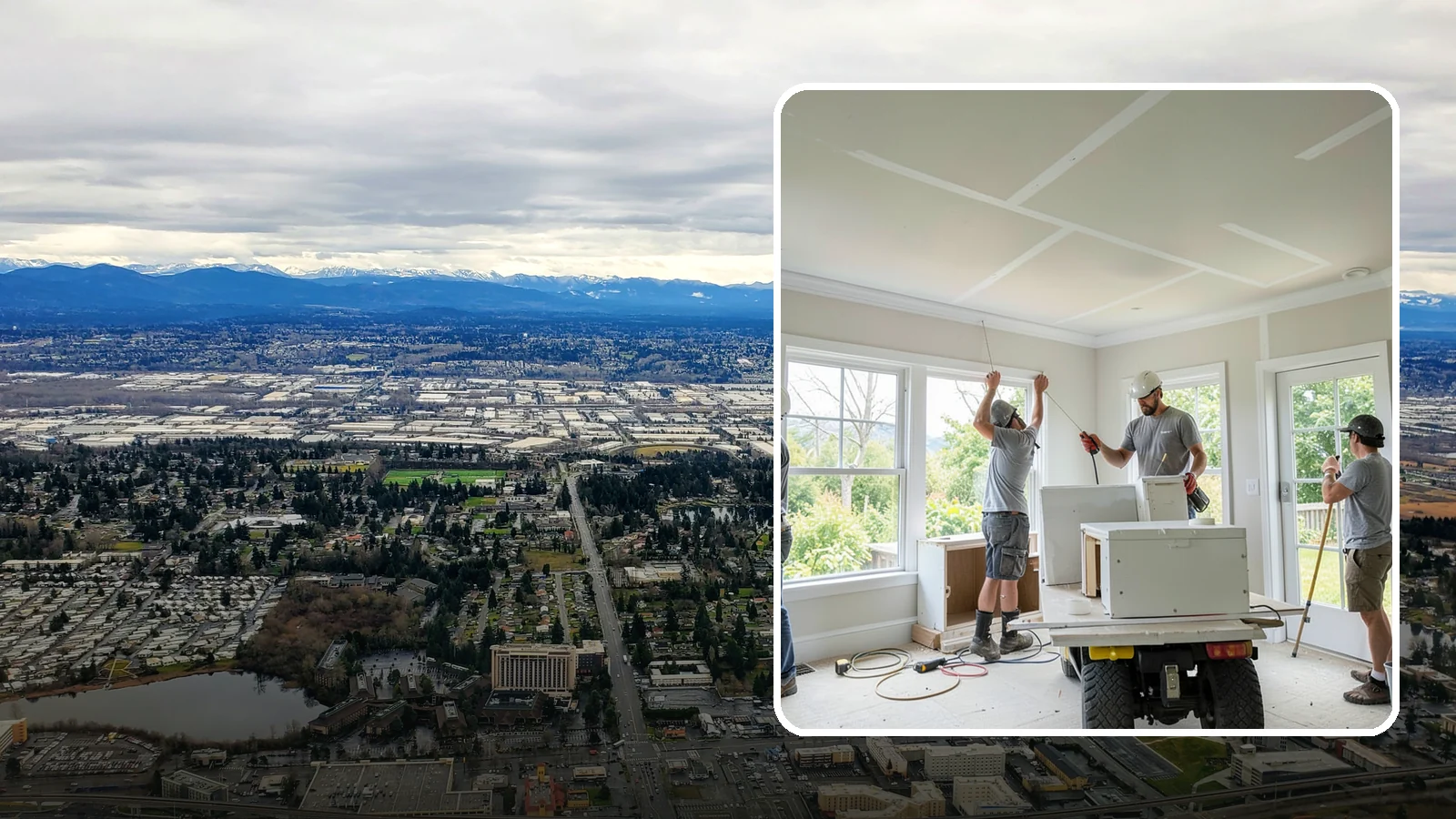 Ceiling Drywall Installation in SeaTac, King County, WA - Ceiling drywall installation hangs and finishes overhead board for flat, solid ceilings.