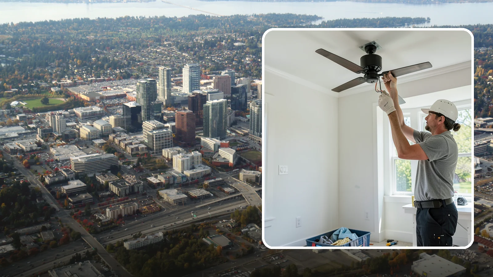 Ceiling Fan Installation in Bellevue, King County, WA - We install and replace ceiling fans with properly braced boxes and secure, code-compliant wiring.
