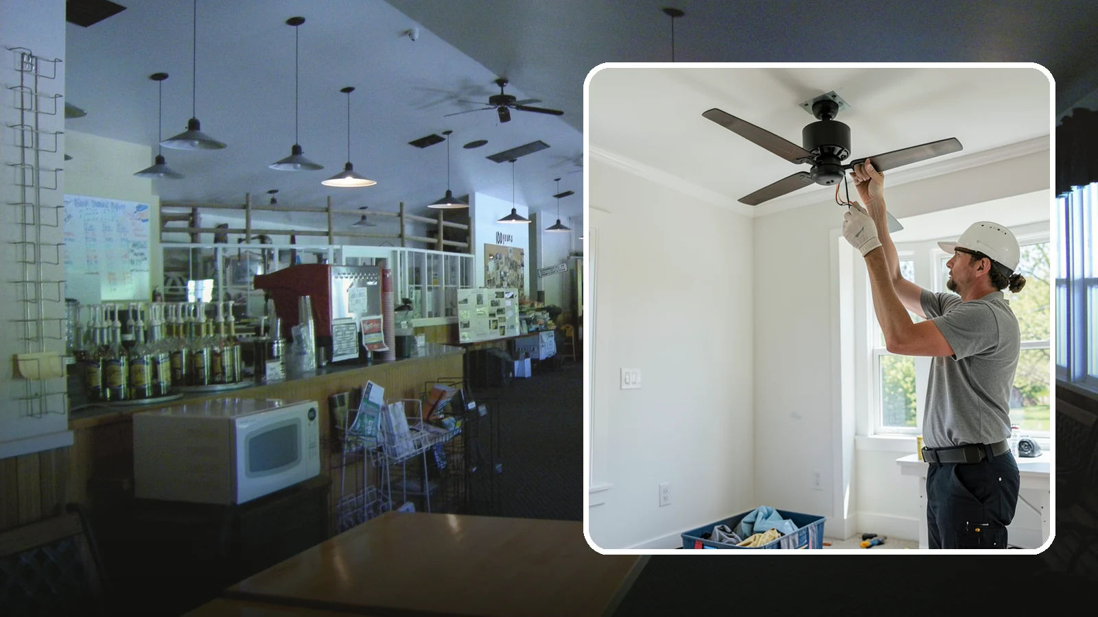 Ceiling Fan Installation in Black Diamond, King County, WA - We install and replace ceiling fans with properly braced boxes and secure, code-compliant wiring.