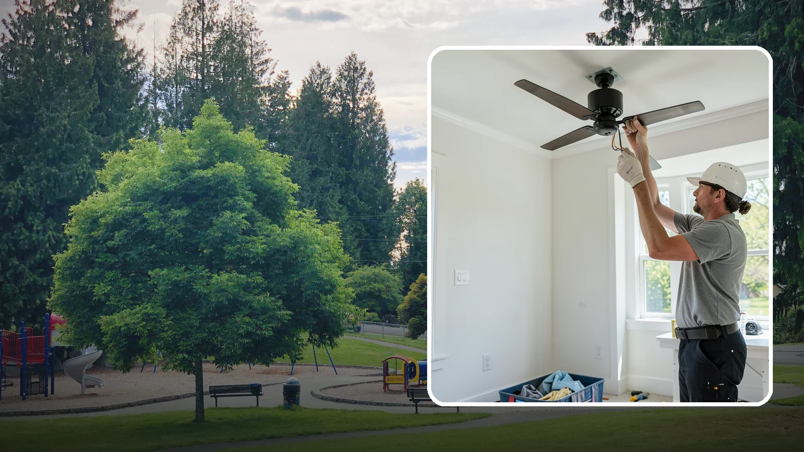 Ceiling Fan Installation in Bonney Lake, Pierce County, WA - We install and replace ceiling fans with properly braced boxes and secure, code-compliant wiring.