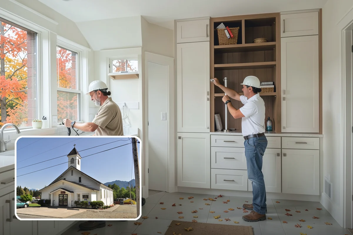 Ceiling Fan Installation in Concrete, Skagit County, WA - Fan-rated box safely supports weight and motion