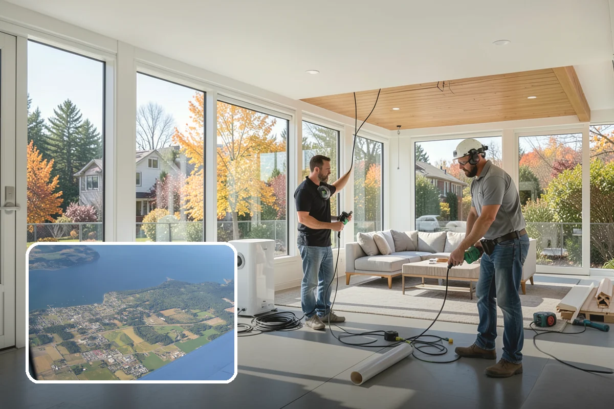 Ceiling Fan Installation in Coupeville, Island County, WA - Fan-rated box safely supports weight and motion