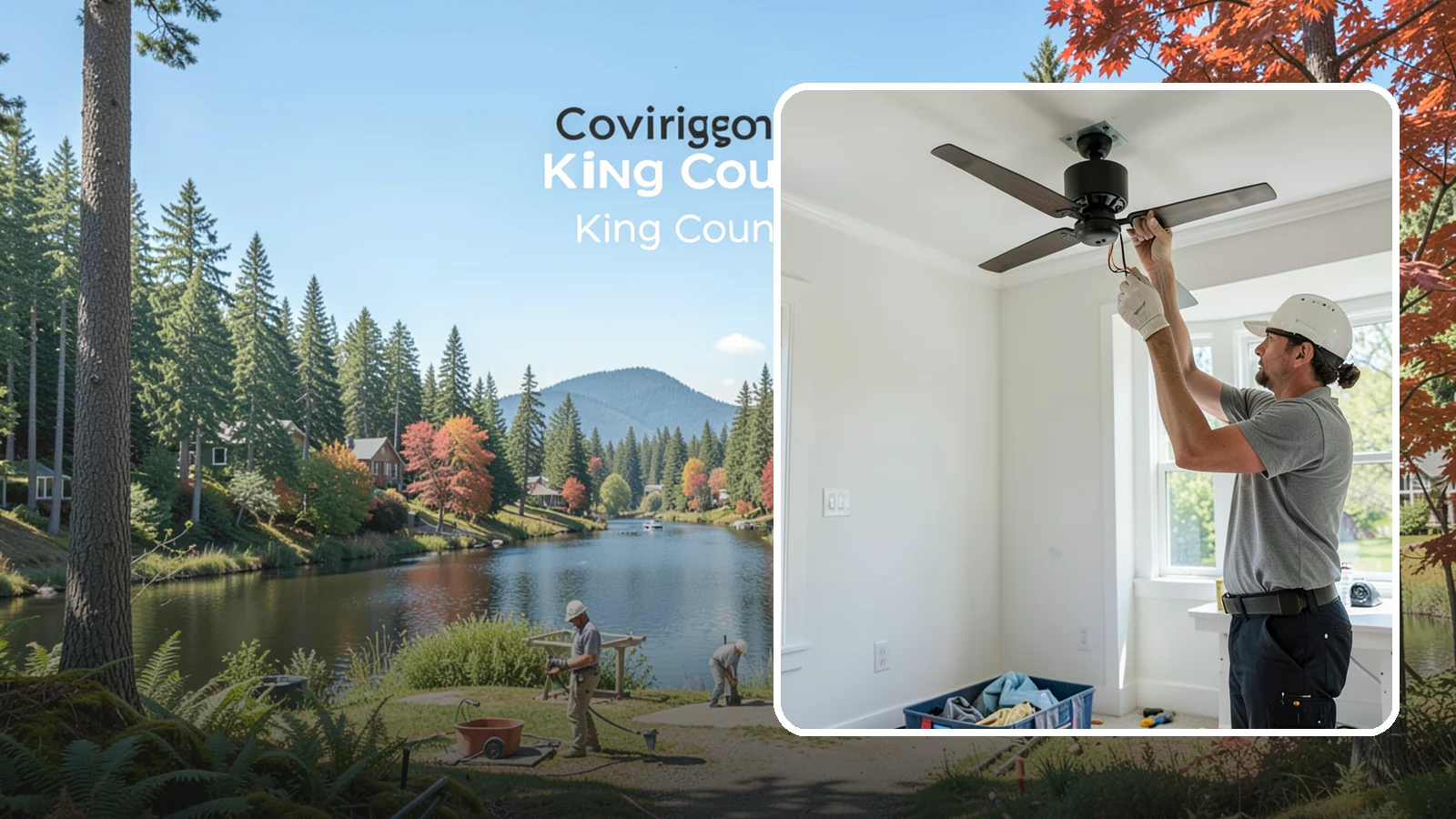 Ceiling Fan Installation in Covington, King County, WA - We install and replace ceiling fans with properly braced boxes and secure, code-compliant wiring.