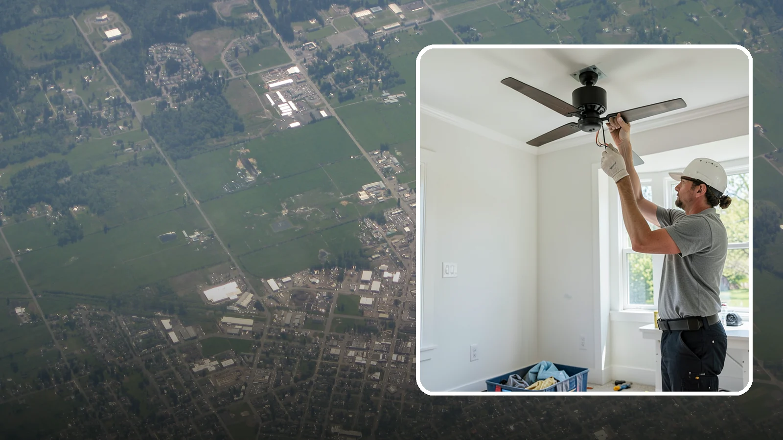 Ceiling Fan Installation in Enumclaw, King County, WA - We install and replace ceiling fans with properly braced boxes and secure, code-compliant wiring.