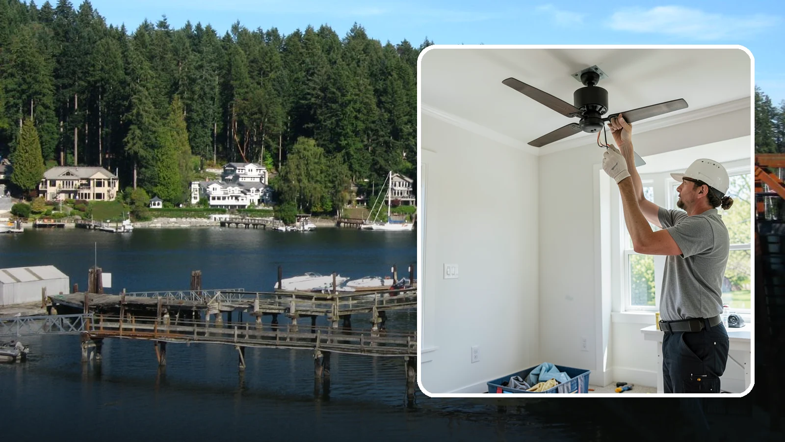 Ceiling Fan Installation in Gig Harbor, Pierce County, WA - We install and replace ceiling fans with properly braced boxes and secure, code-compliant wiring.