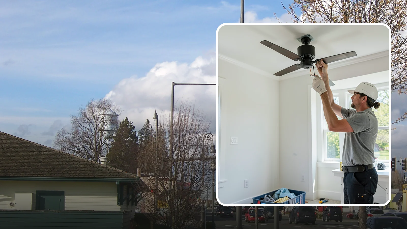 Ceiling Fan Installation in Marysville, Snohomish County, WA - We install and replace ceiling fans with properly braced boxes and secure, code-compliant wiring.