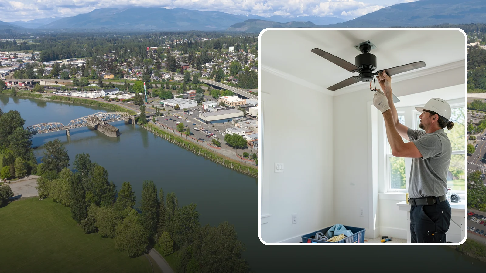 Ceiling Fan Installation in Mount Vernon, Skagit County, WA - We install and replace ceiling fans with properly braced boxes and secure, code-compliant wiring.