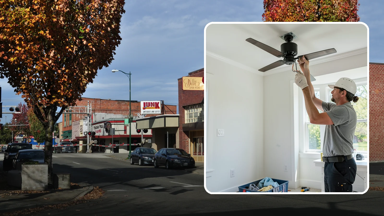 Ceiling Fan Installation in Puyallup, Pierce County, WA - We install and replace ceiling fans with properly braced boxes and secure, code-compliant wiring.