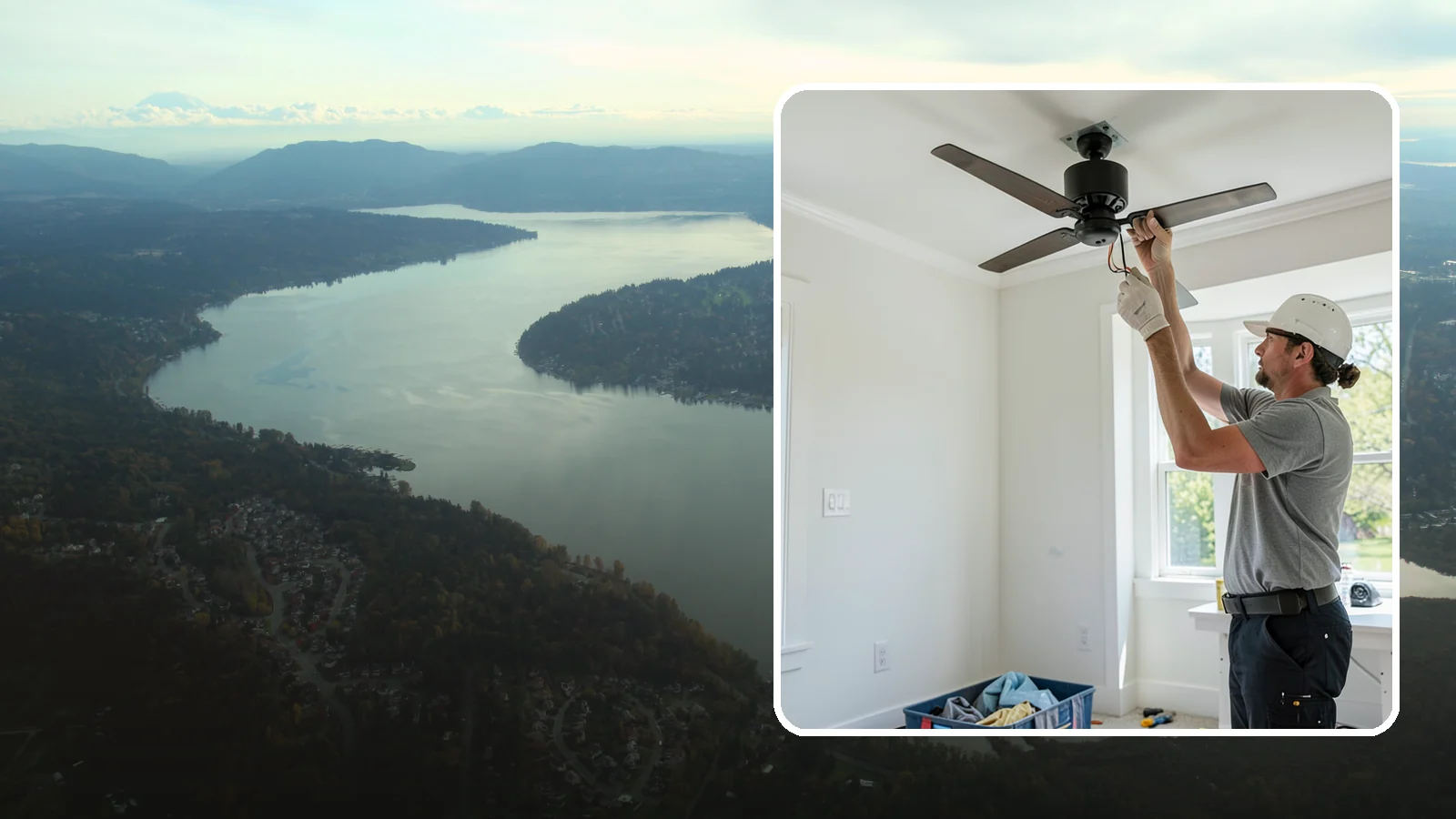 Ceiling Fan Installation in Sammamish, King County, WA - We install and replace ceiling fans with properly braced boxes and secure, code-compliant wiring.