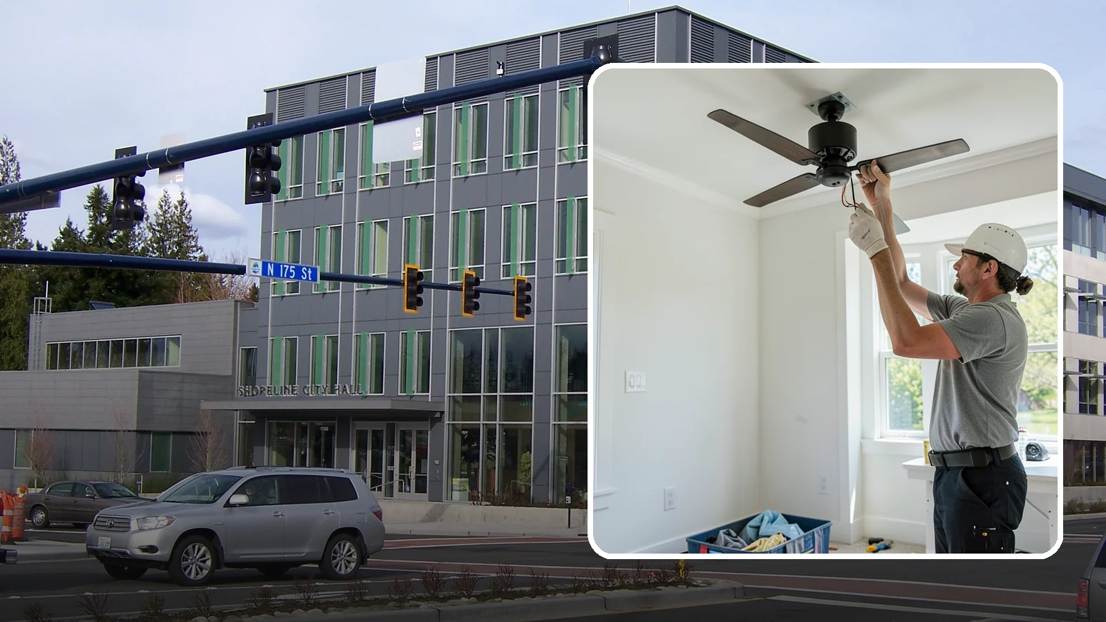 Ceiling Fan Installation in Shoreline, King County, WA - We install and replace ceiling fans with properly braced boxes and secure, code-compliant wiring.