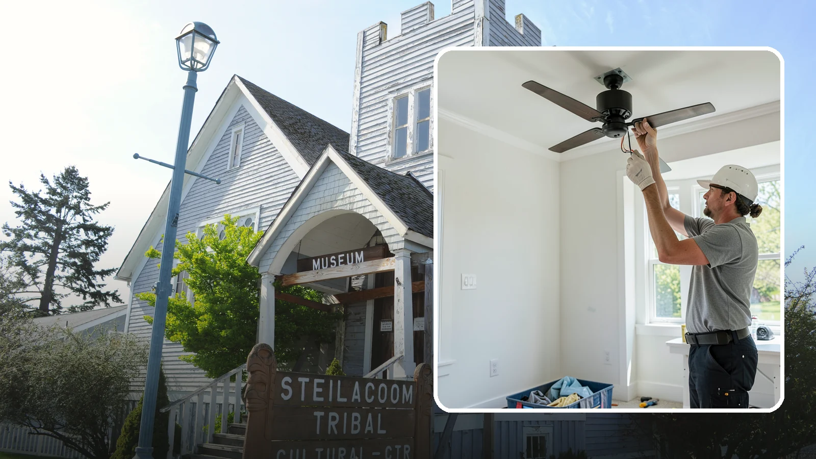 Ceiling Fan Installation in Steilacoom, Pierce County, WA - We install and replace ceiling fans with properly braced boxes and secure, code-compliant wiring.
