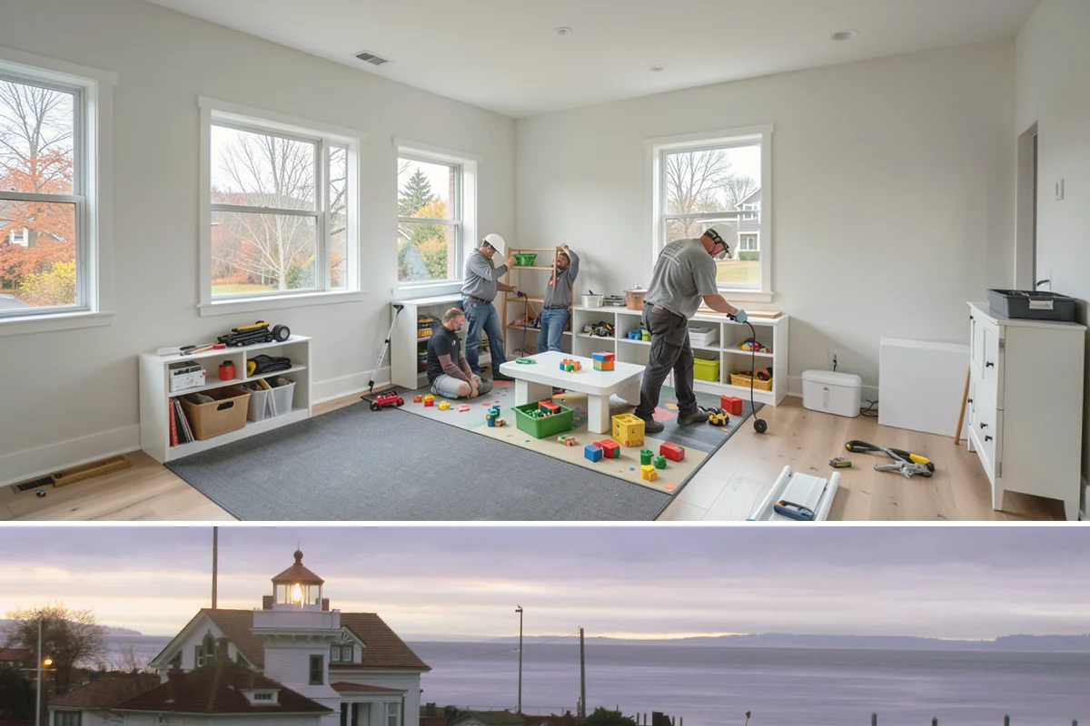 Ceiling Installation in Mukilteo, Snohomish County, WA - Ceiling work is indoor and year-round, with drier weeks helping joint compound and paint cure evenly.