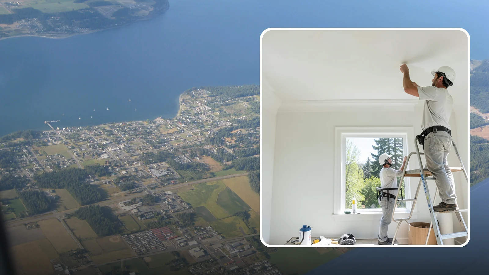 Ceiling Painting in Coupeville, Island County, WA - Ceiling painting brightens rooms and covers stains, patches, and years of accumulated dust.