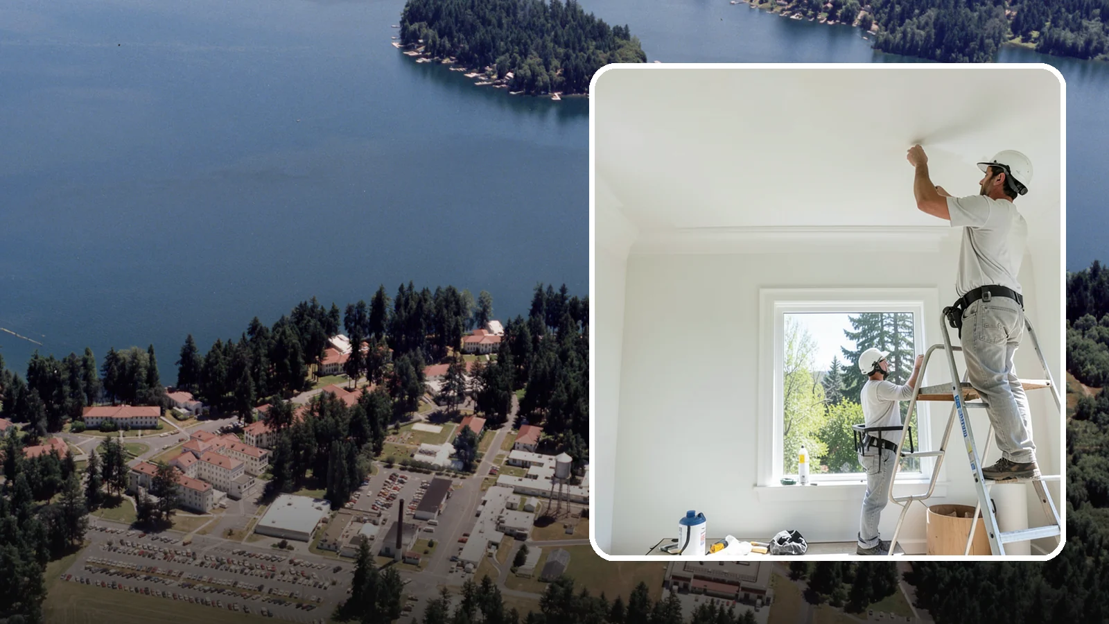 Ceiling Painting in Lakewood, Pierce County, WA - Ceiling painting brightens rooms and covers stains, patches, and years of accumulated dust.